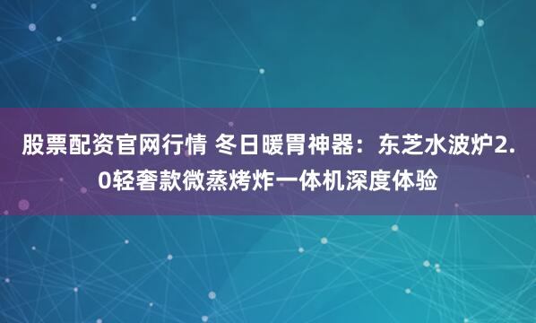 股票配资官网行情 冬日暖胃神器：东芝水波炉2.0轻奢款微蒸烤炸一体机深度体验